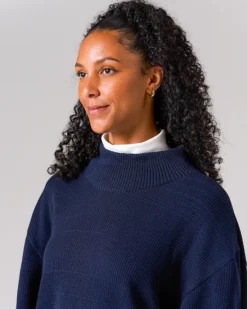 Flash Sale Co/Ny/Pe Knit High Neck Tops