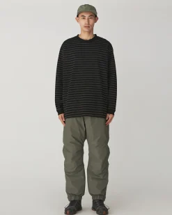 Outlet Heavy Cotton Border Long Sleeve T-Shirt Tops