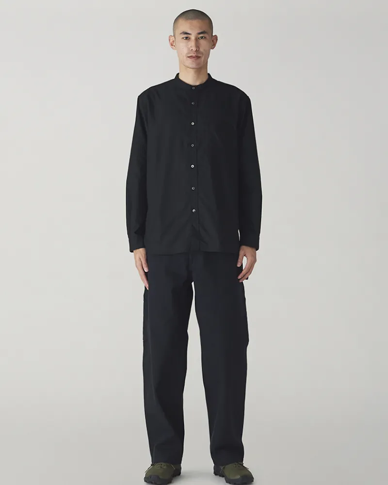 Outlet Organic Cotton OX Stand Collar Shirt Tops