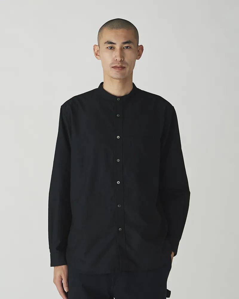 Outlet Organic Cotton OX Stand Collar Shirt Tops