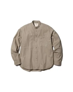 Discount Organic Cotton Poplin Stand-Collar Shirt Tops