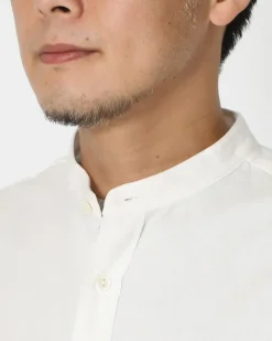 Discount Organic Cotton Poplin Stand-Collar Shirt Tops