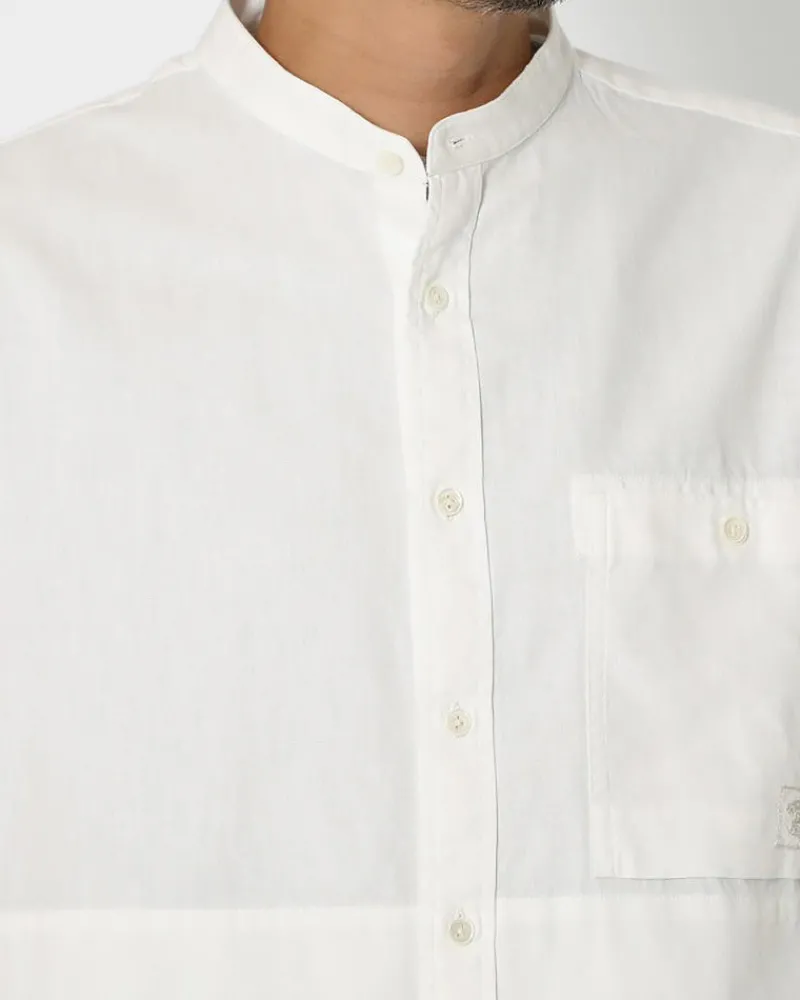 Discount Organic Cotton Poplin Stand-Collar Shirt Tops