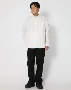 Discount Organic Cotton Poplin Stand-Collar Shirt Tops