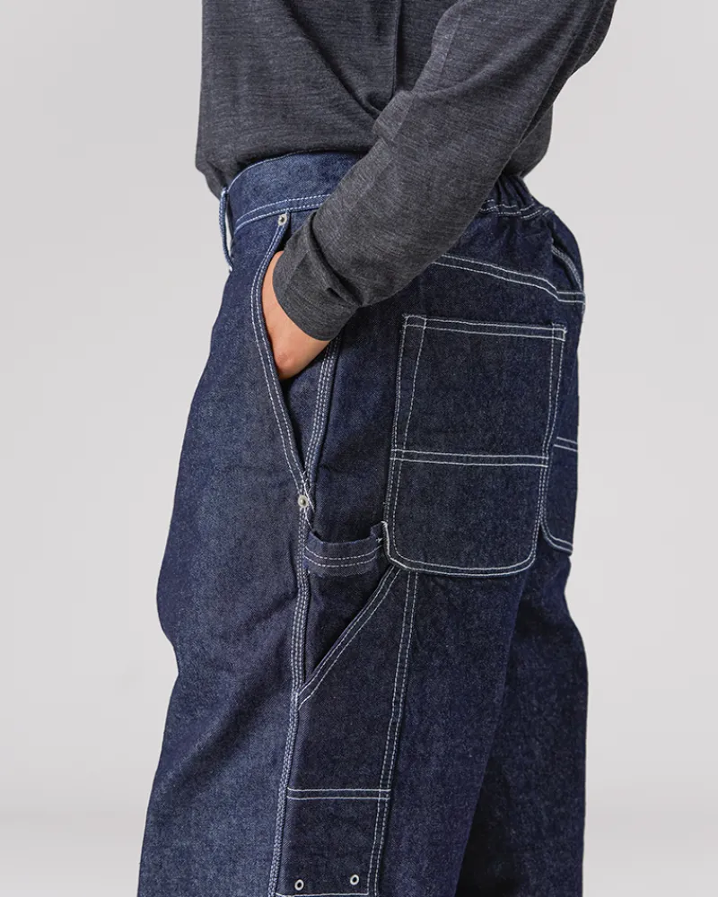 Discount Recycled Cotton Denim Wide Pants Bottoms