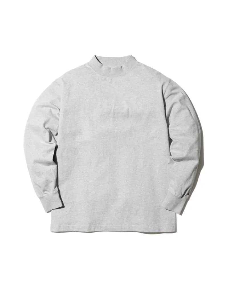 Fashion Recycled Cotton Mockneck Long Sleeve T-Shirt Tops
