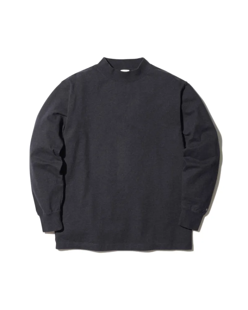 Fashion Recycled Cotton Mockneck Long Sleeve T-Shirt Tops
