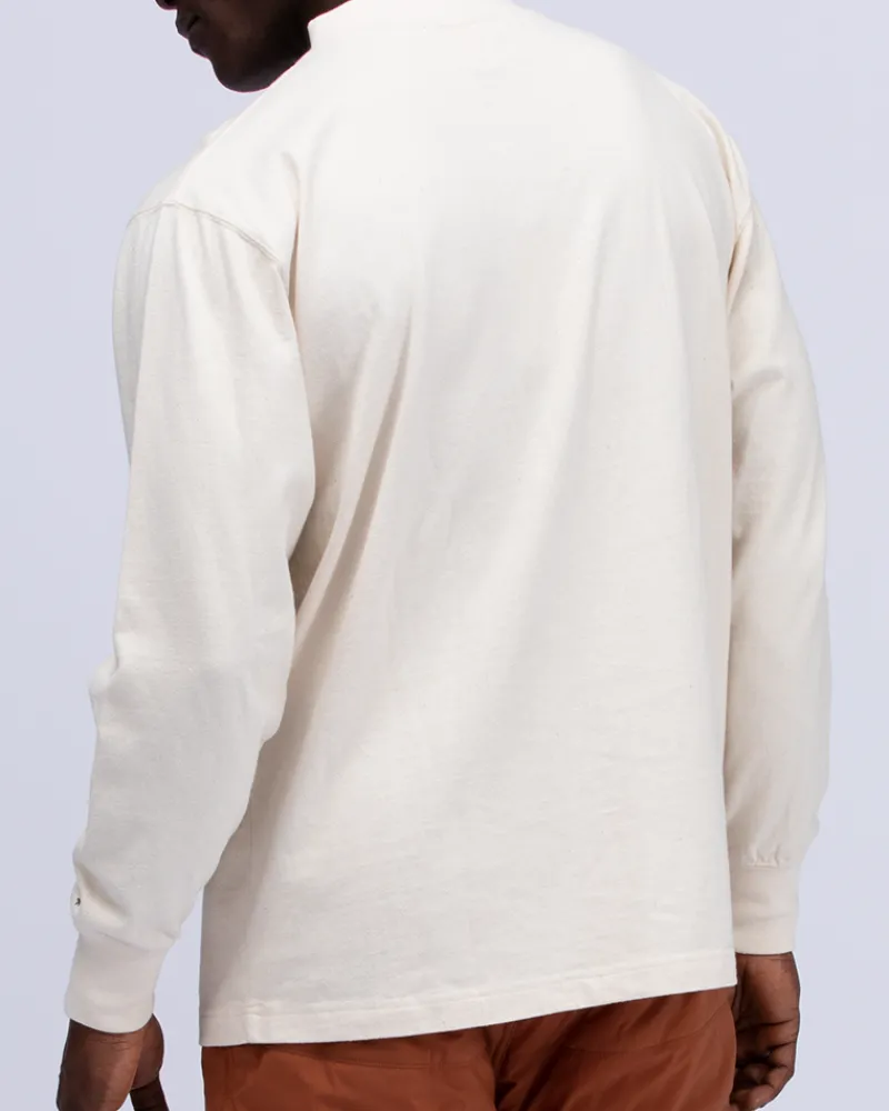 Fashion Recycled Cotton Mockneck Long Sleeve T-Shirt Tops
