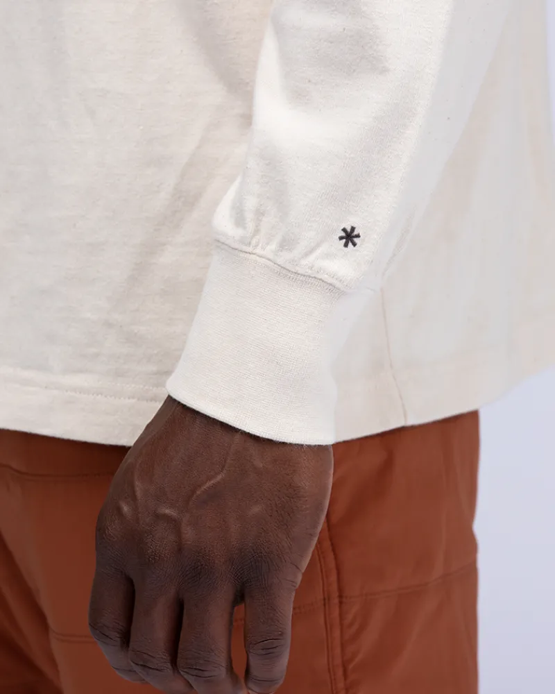 Fashion Recycled Cotton Mockneck Long Sleeve T-Shirt Tops