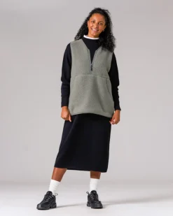 Cheap Thermal Boa Fleece Vest Tops